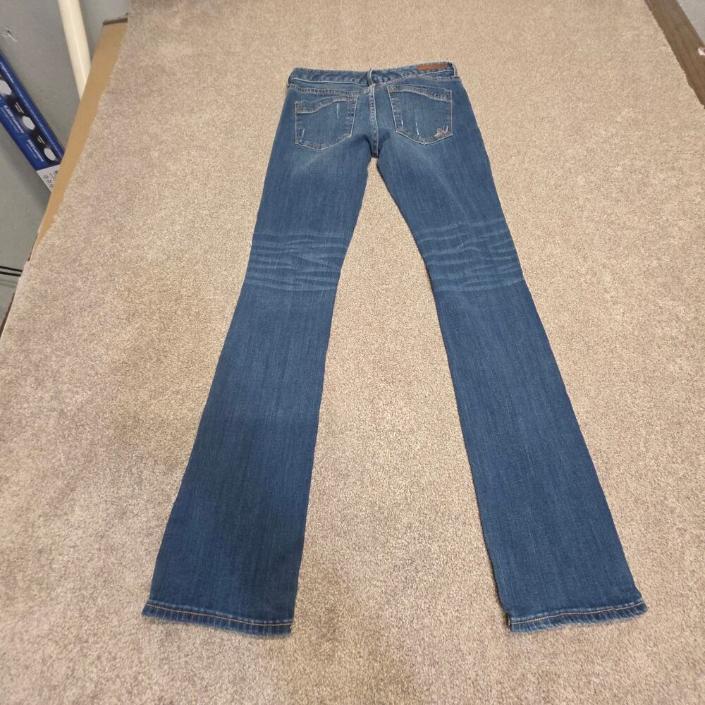 Indie Express Stella Barely Boot Cut Jeans Low Rise 6L Distressed Ripped indigo